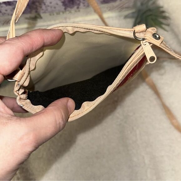 Red Ivory Blue Metallic Gold Floral Thailand Elephant Patch Small Crossbody - Picture 9 of 10